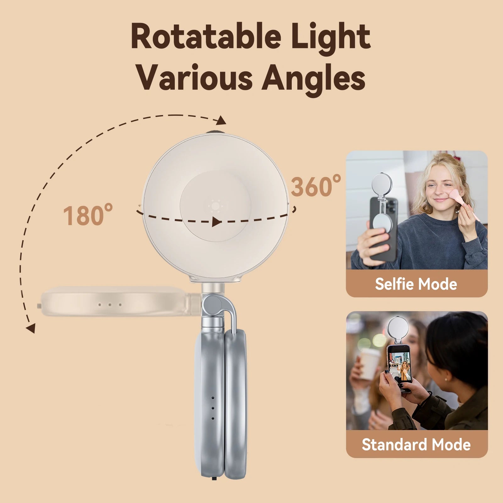 Mini Magnetic Fill Light for Smartphones - 3 Adjustable Brightness Modes for iPhone, Xiaomi, Huawei, and Samsung