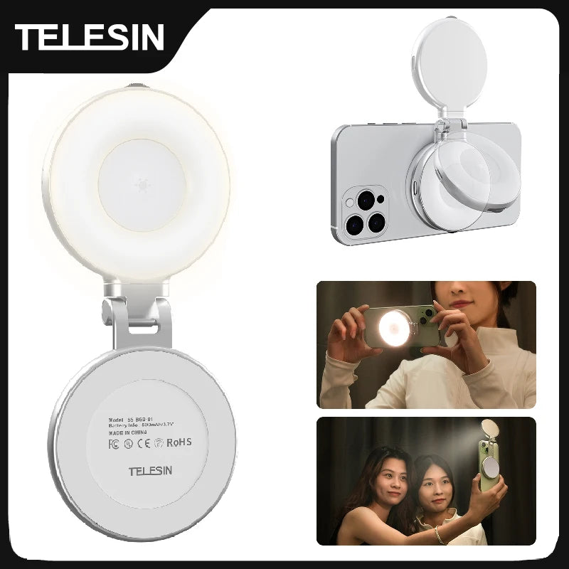 Mini Magnetic Fill Light for Smartphones - 3 Adjustable Brightness Modes for iPhone, Xiaomi, Huawei, and Samsung